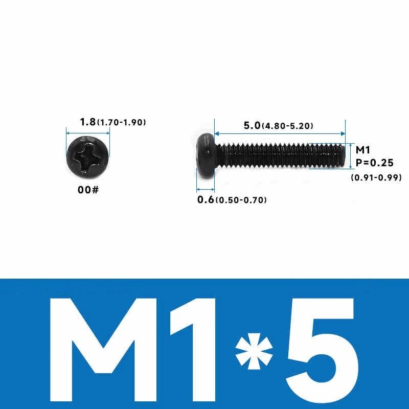 Phillips Pan Head Machine Screws – Carbon Steel M1 to M4, Multiple Lengths & Finishes - HomeDIYer