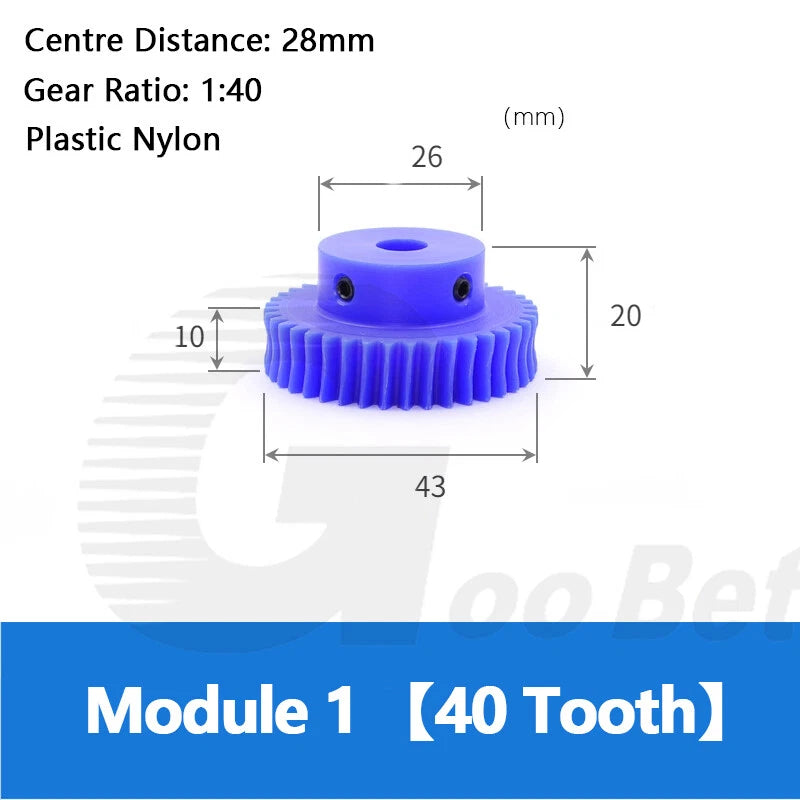 Module 1 Steel Worm Shaft Plastic Worm Gear Wheel 15 - 80 Tooth Nylon Precision