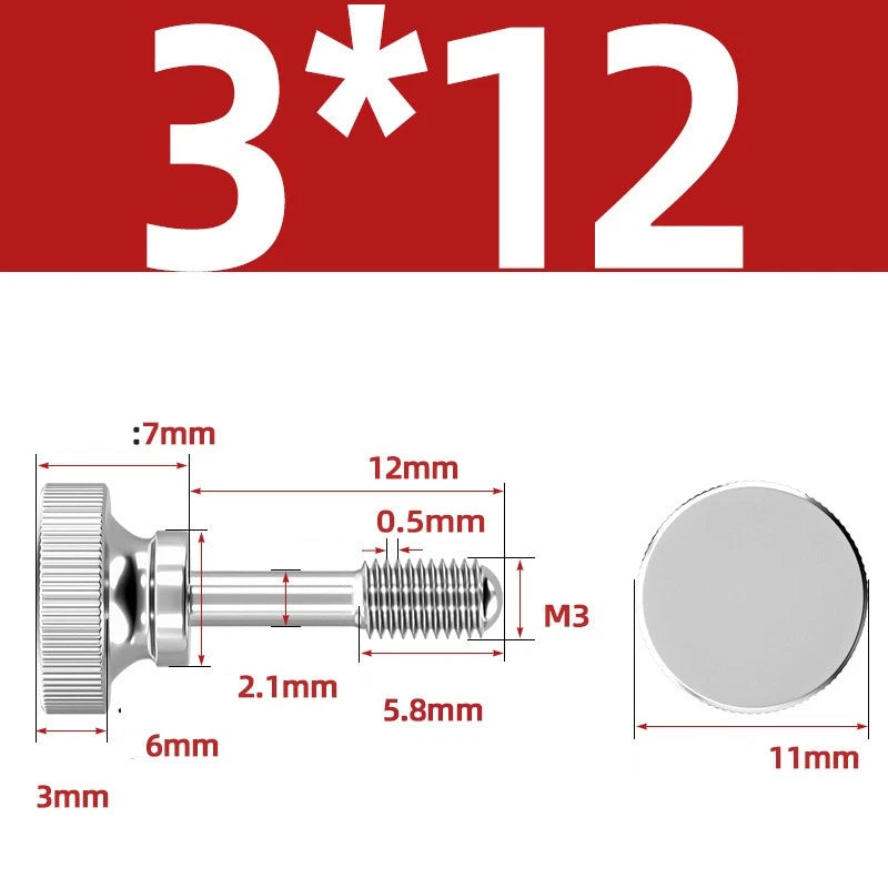 Knurled Thumb Screws Stainless Steel — M2 M2.5 M3 M4 M5 M6 M8 M10 Hand Knob Bolts