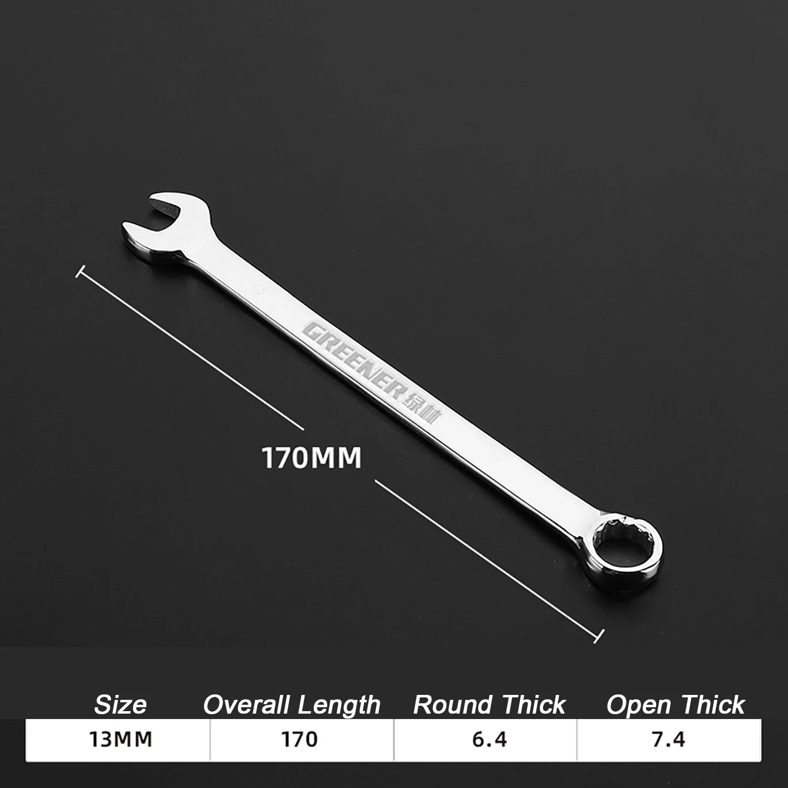 Spanner Combination Wrench CRV Open Ended Round Fixed Head Spanners 6mm - 30mm