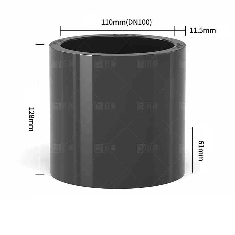 PVC Straight Pipe Coupling Socket Fitting 20–110mm Grey