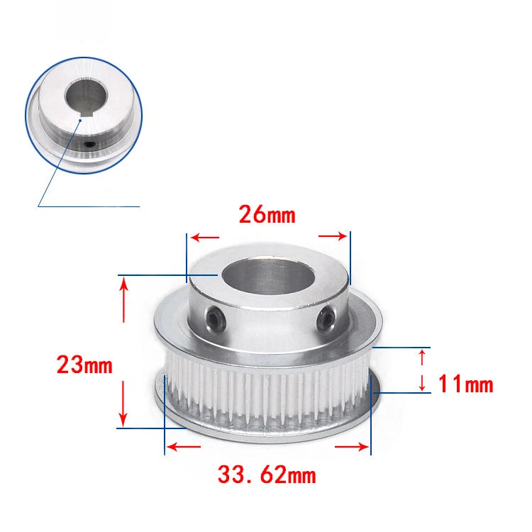 3M Timing Belt Drive Pulley BF-Type 15T-100T Bore 3-25mm For 10mm Width Belt