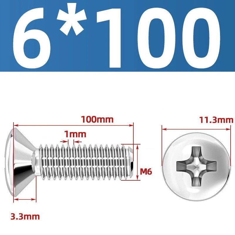 Phillips Oval Head Machine Screws Stainless Steel — M1.6 to M10, All Sizes - HomeDIYer