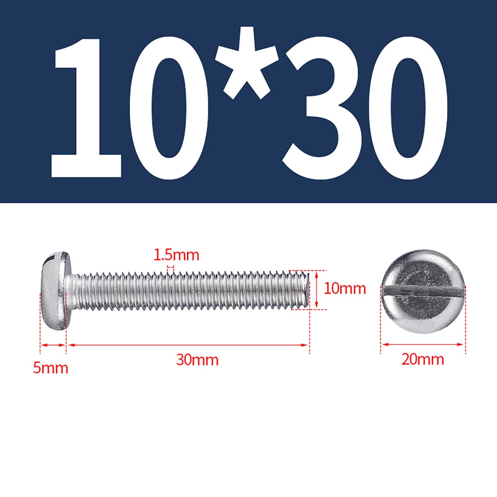 M1.6 to M10 Slotted Cheese Head Machine Screws | A2 Stainless Steel DIN 84