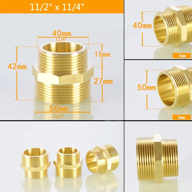 BSP Male Thread Reducer Nipple — Brass Pipe Fitting Connector Adapter