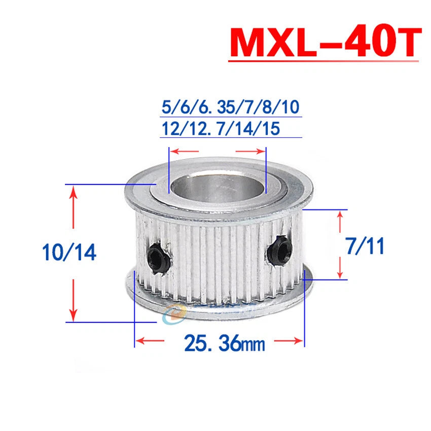 MXL 20T-60T Timing Belts Pulley Pitch 2.032mm AF-type CNC Drive Width 7mm 11mm