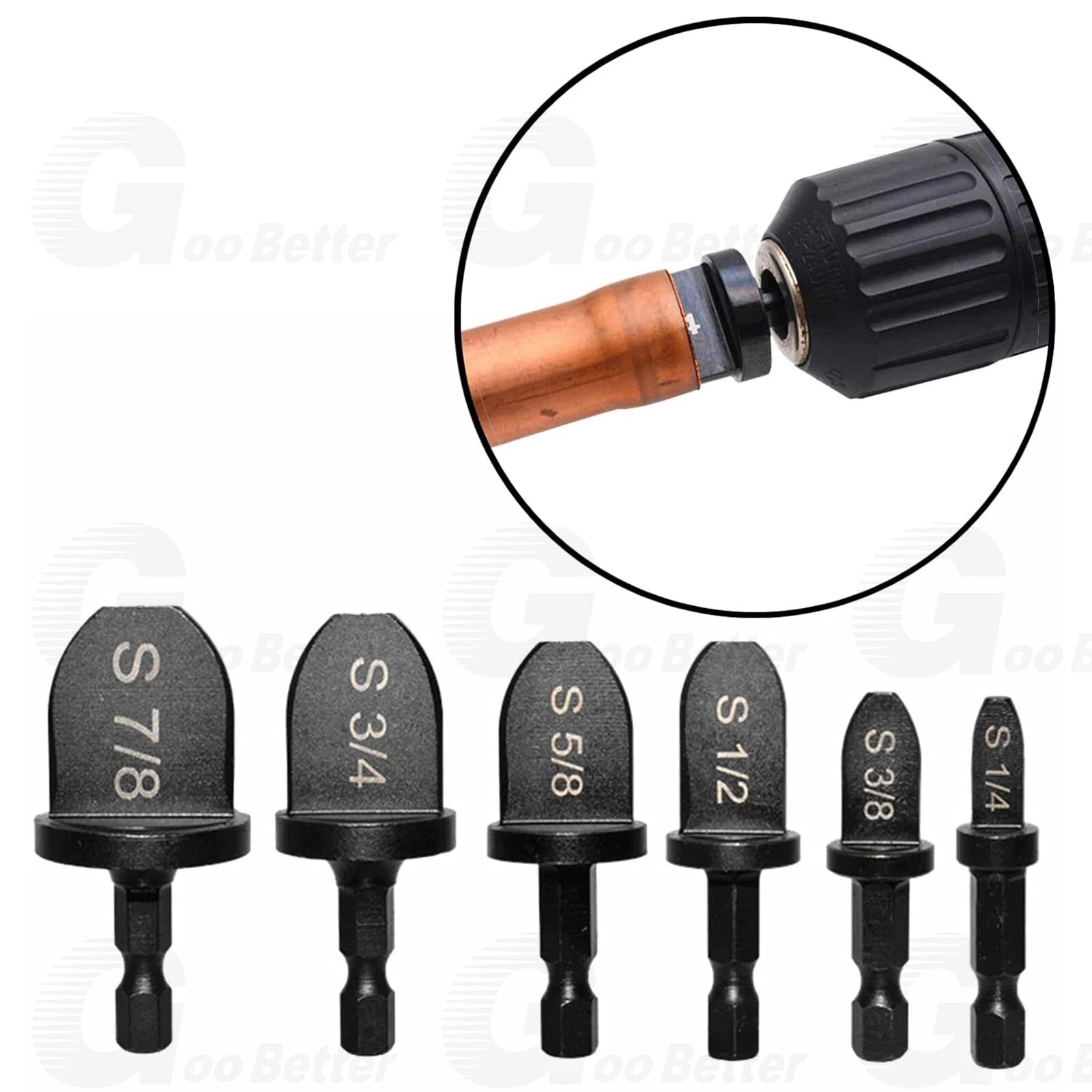 7x Swaging Tube Expander Tool Drill Bit Set Air Conditioner Copper Tube Expander