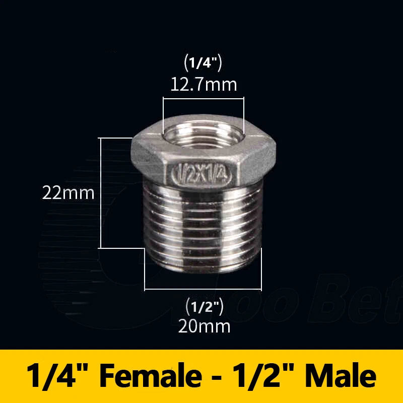 Reducing Bush BSPT Male Female Thread Pipe Fitting – Stainless Steel 304 (A2)