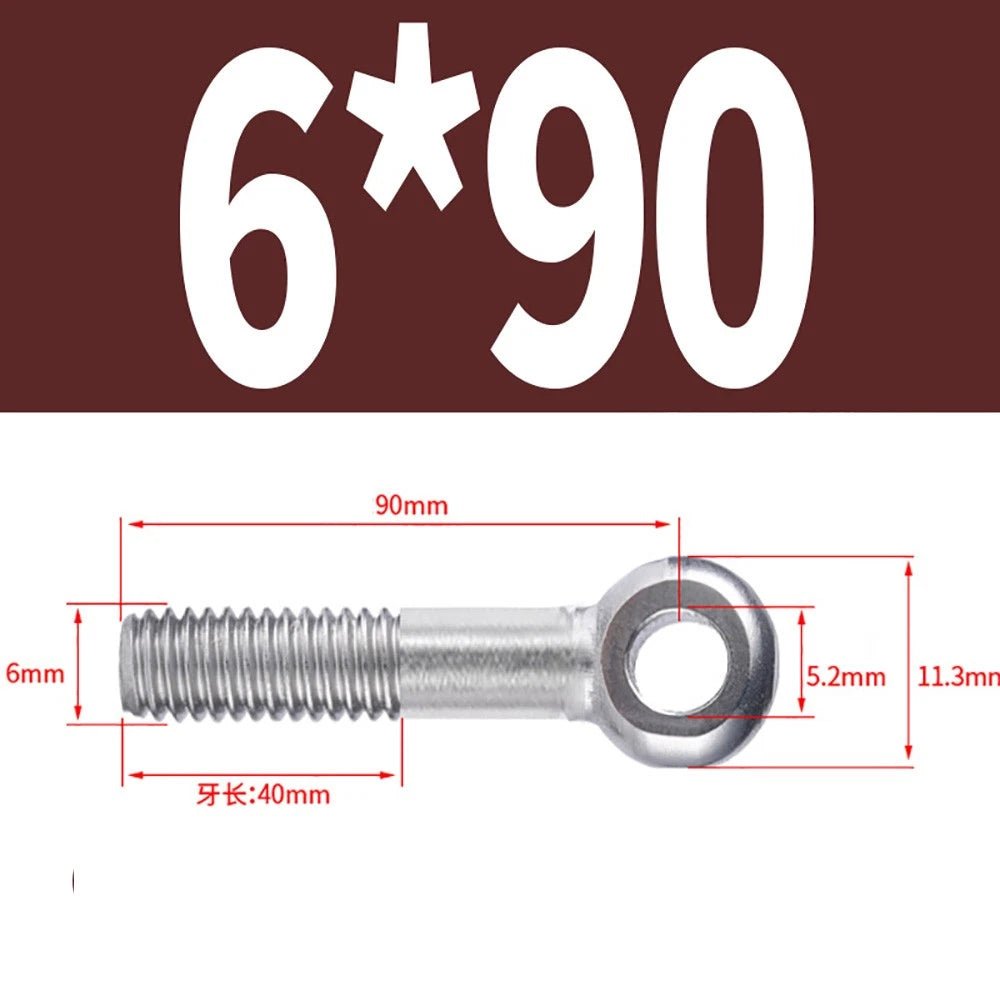 M5 - M24 A2 304 Stainless Steel Partially Threaded Forged Eye Bolts with Rings for Wire Rope & Hanging - HomeDIYer