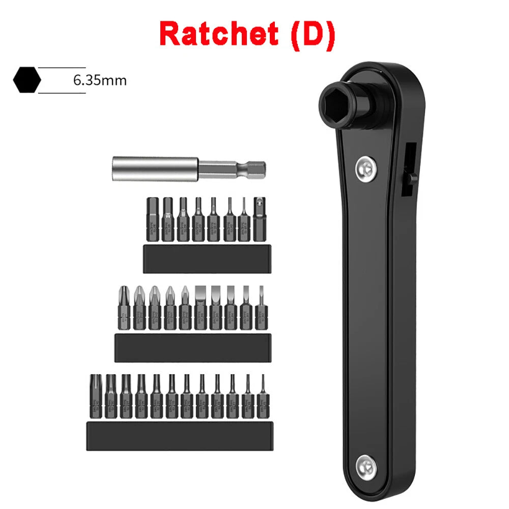 1/4" Screwdriver Bits Kit Angle L-Shape Socket Wrench-Ratchet Screwdriver Set