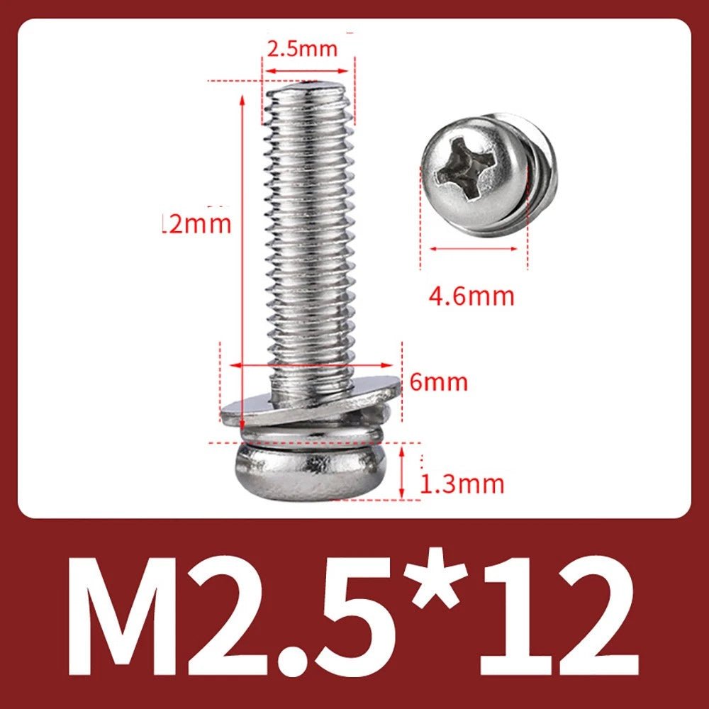 M2–M10 Phillips Button Head Machine Screws — 304 Stainless Steel - HomeDIYer