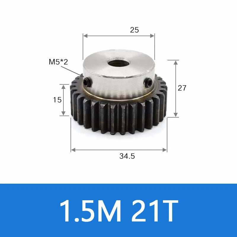 Spur Gear 45# Steel Transmission Gear 1.5/2 Mod 12-27 Teeth With Step Motor Gear