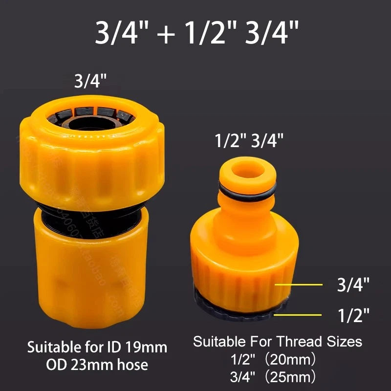 1/2/3/4/5 Sets Universal Plastic Water Connector 1/2" 3/4" Hose Plumbing Fitting