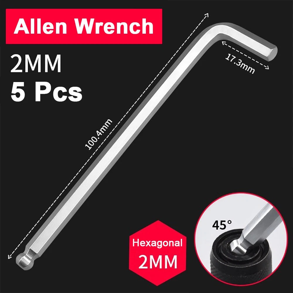 Hexagon Key Hex Long Arm Ball End Wrench 1.5-19mm Allen Wrench L Shape Allen Key