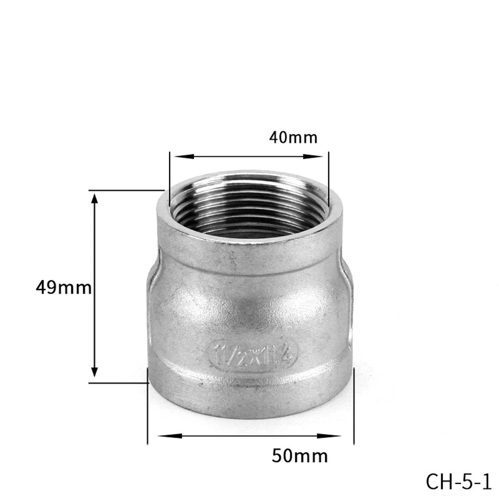 BSP Female Threaded Pipe Reducer Coupling — Stainless Steel A2, 1/2" to 4"