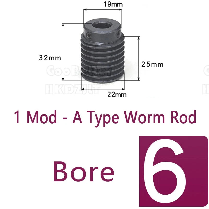 1 Module 45 Steel Worm Shaft & Brass Worm Gear Wheel 25 Tooth Transmission Gear