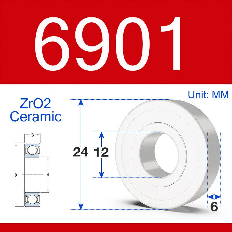 ZrO2 Ceramic Deep Groove Ball Bearing Double Shield 2RS Zirconia Roller Bearings