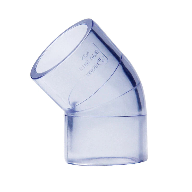 PVC Pipe Fittings 45° Elbow Connector Plumbing Coupling ID 20-160mm Solvent Weld