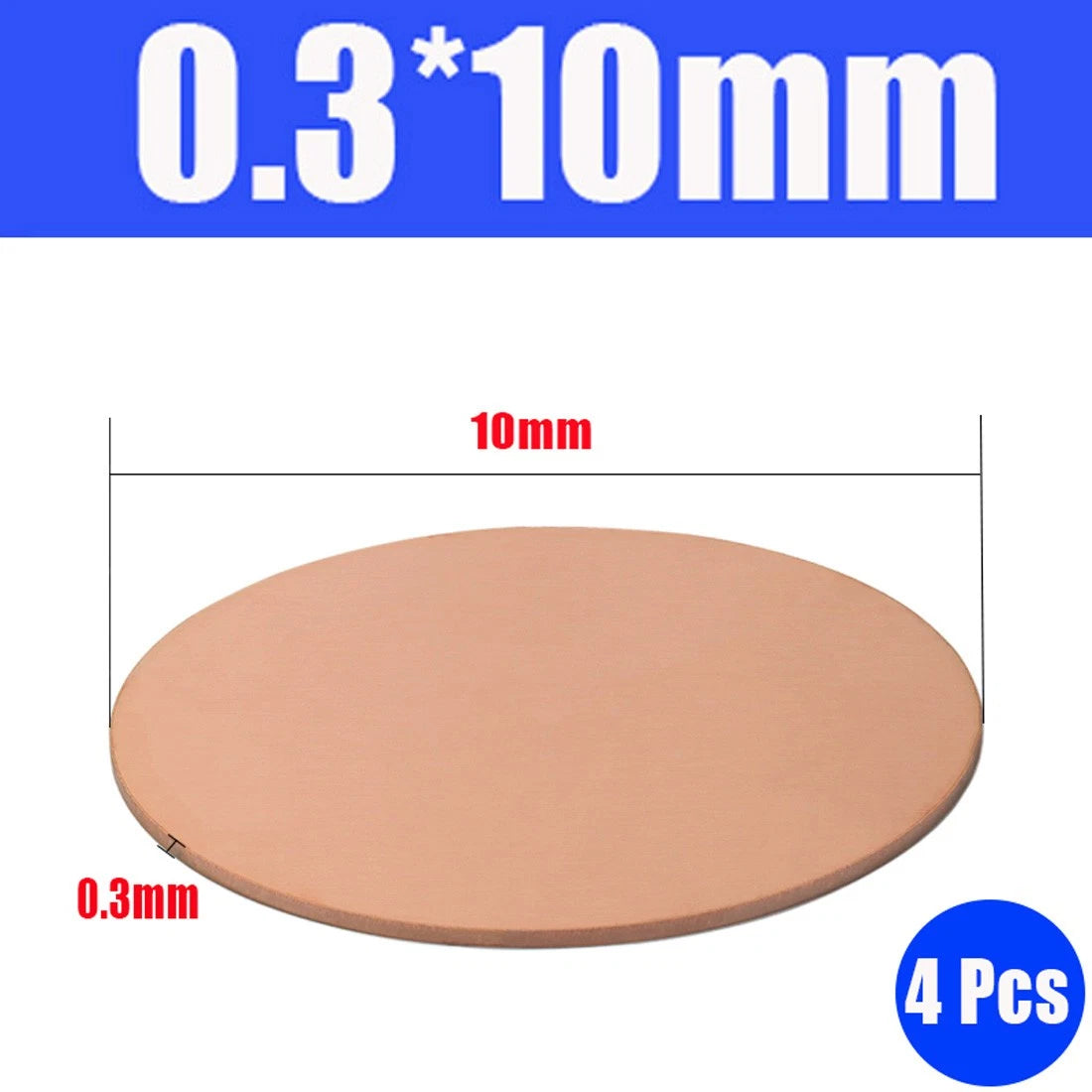 Thick 0.5-1.5mm Solid 99% Pure Copper Blanks Discs Ø 10-300mm Round Plate Metal
