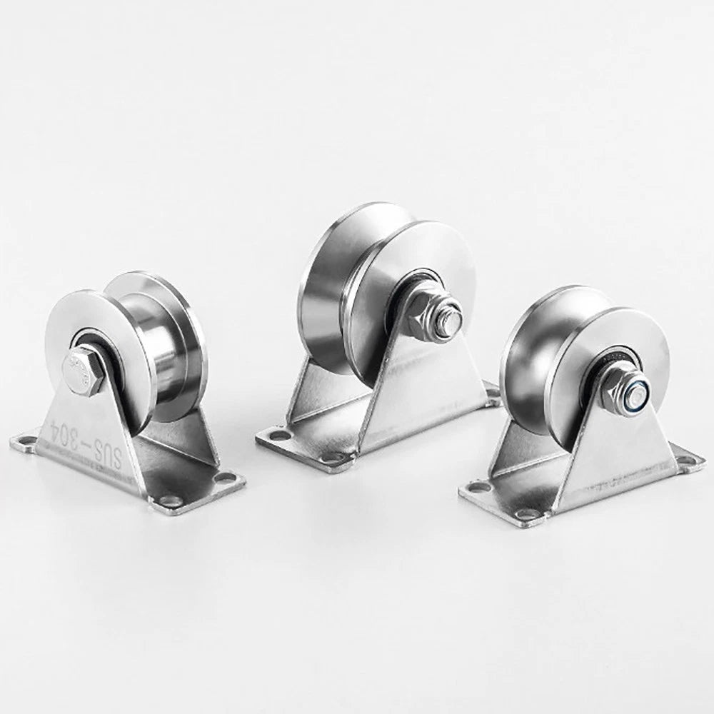 Stainless Steel Pulley U V H Groove Shape Roller Wheels Idler Pulley Wheel Large