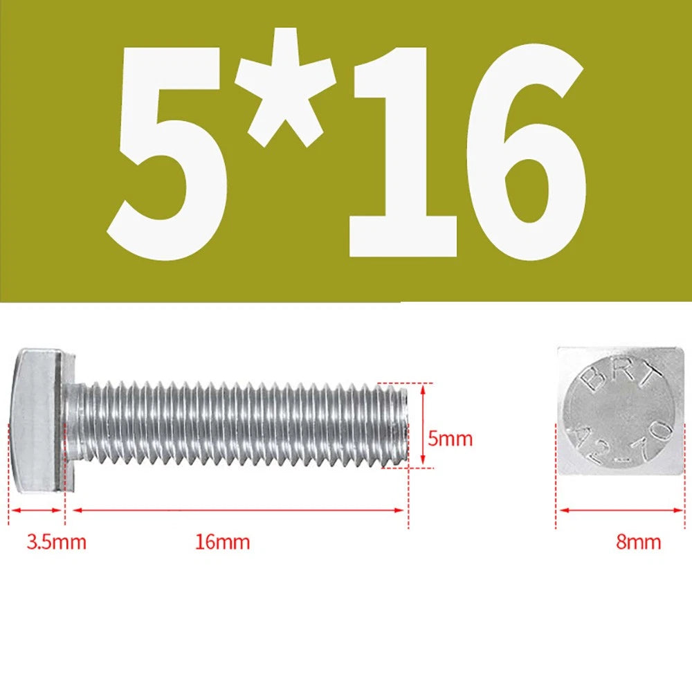 M4 M5 M6 Square Head Bolts Full Threaded – A2 304 Stainless Steel