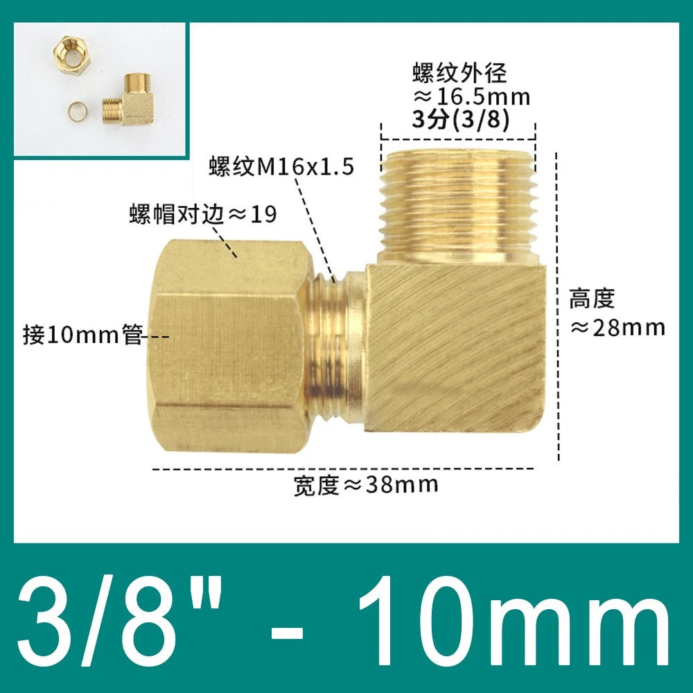 Brass Compression 90° Elbow Fittings for 6–12mm Copper Tube | Ferrule Connector