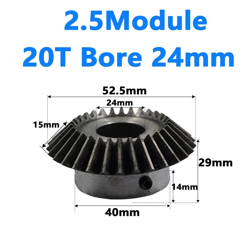 Bevel Gear 3 Module Ratio 1:1 Teeth 20 30 Bore Dia 14mm 15mm 16mm 17mm 18mm-50mm