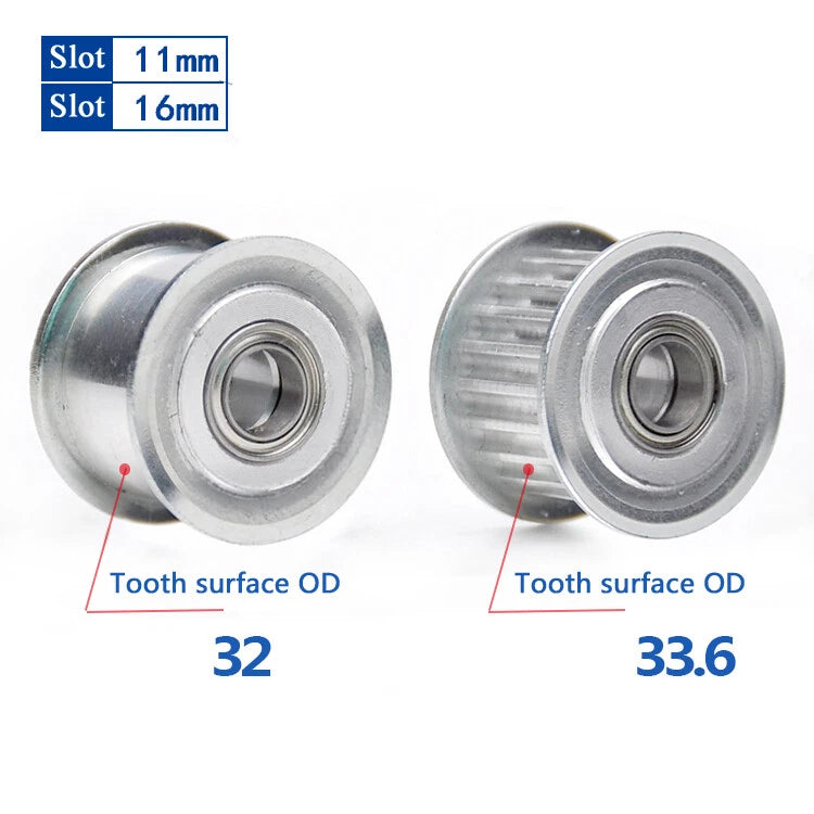 3M Smooth/Tooth Idler Drive Pulley 15T-60T Bore 3-17mm For 6/10mm Width Belt