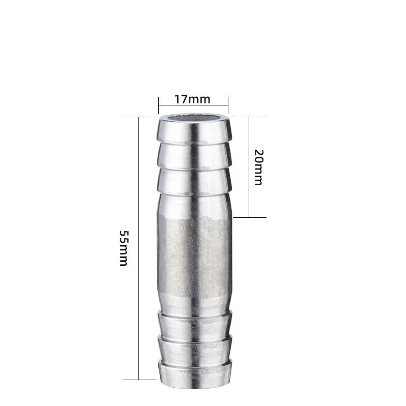 A2 Stainless Steel Straight Hose Joiner Barbed Connector — Sizes 6mm–41mm