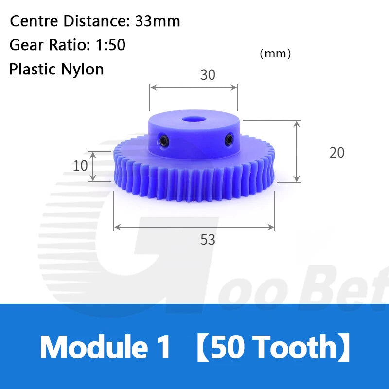 Module 1 Steel Worm Shaft Plastic Worm Gear Wheel 15 - 80 Tooth Nylon Precision