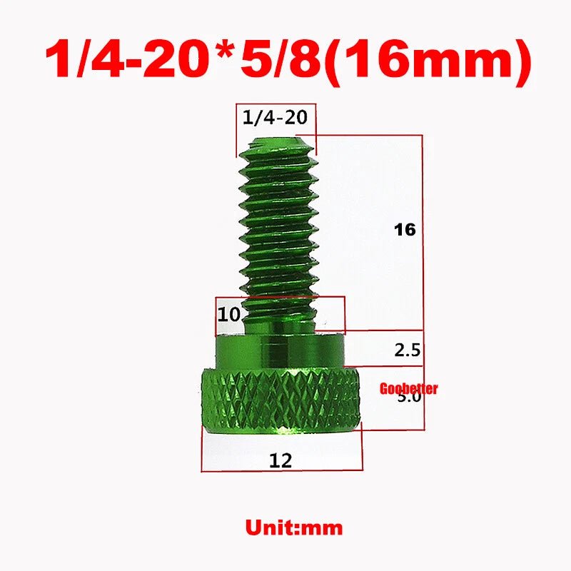 1/4 - 20 Knurled Thumb Screws Aluminum, 10 Colors, 3/8 to 5/8 Inch - HomeDIYer