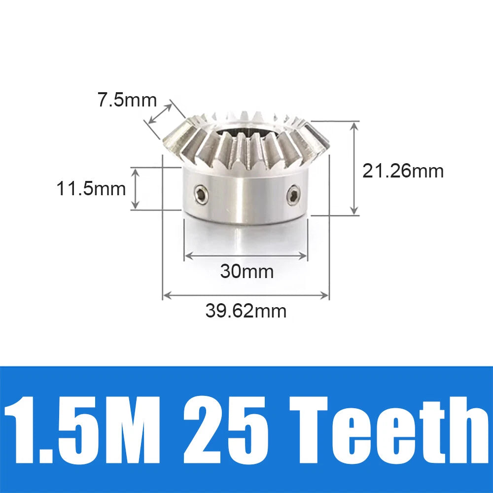 1-3 Module 15-30 Teeth Stainless Steel Umbrella Bevel Gear 90° Angle, Ratio 1:1