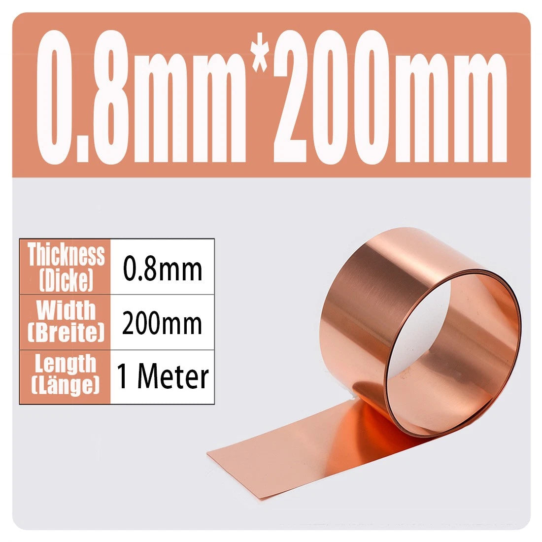 99.9% Flexible Pure Cu Metal Foil Plate Strip 0.01~1mm Thick Copper Sheet Roll