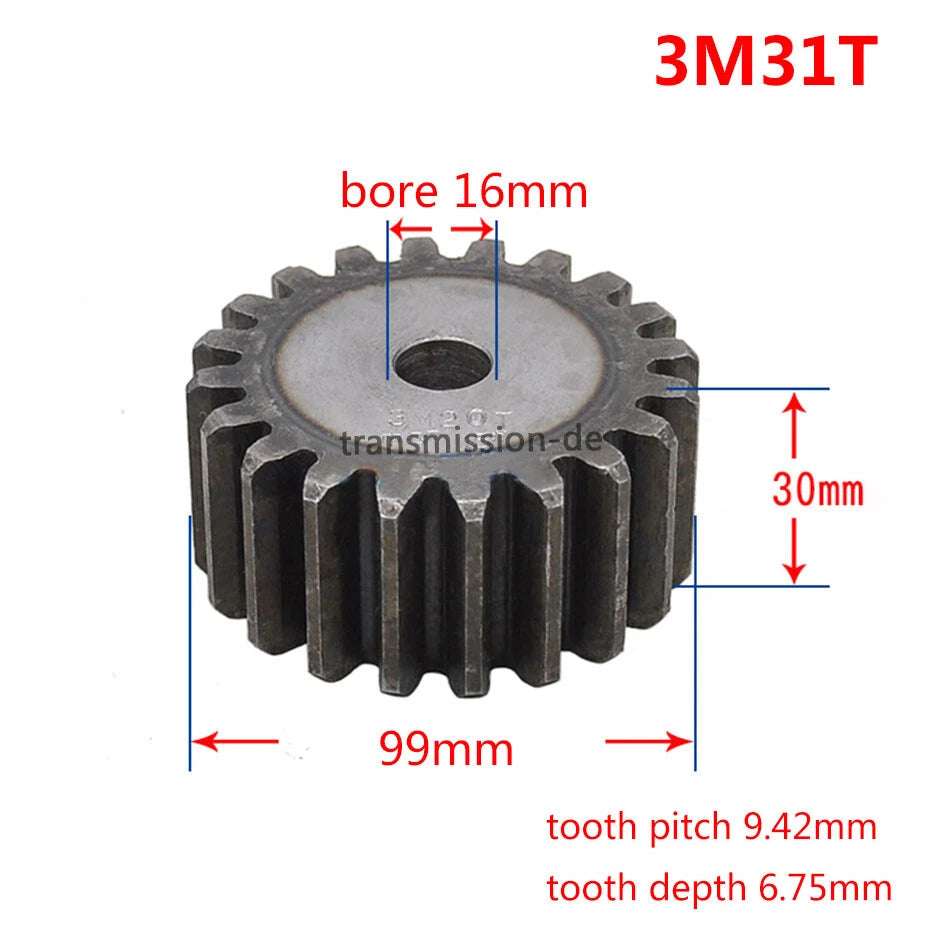 Mod 2/2.5/3/4/5 Spur Gear 10T-63T 45# Steel Pinion Gear Metal Gear Thick 20-40mm