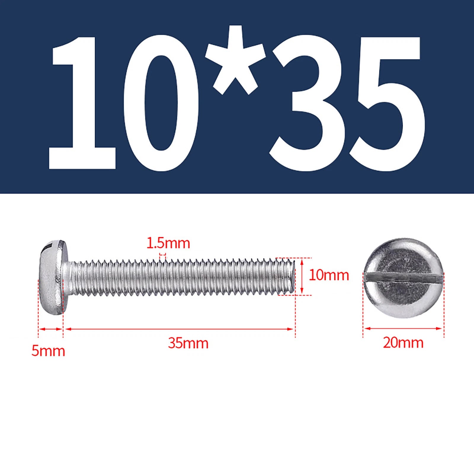 M1.6 to M10 Slotted Cheese Head Machine Screws | A2 Stainless Steel DIN 84