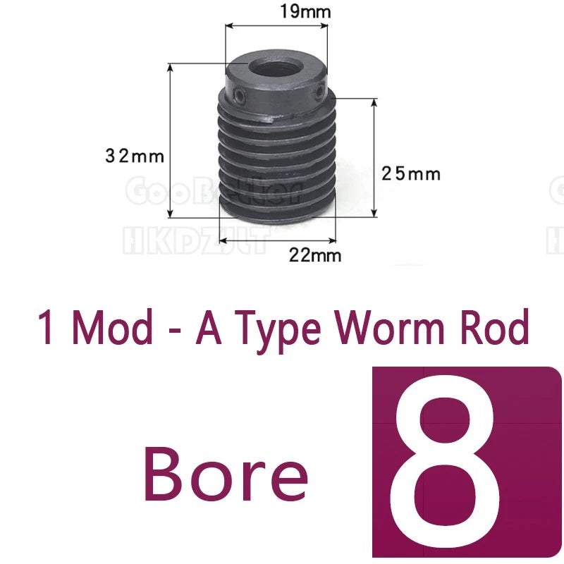 1 Module 45 Steel Worm Shaft & Brass Worm Gear Wheel 25 Tooth Transmission Gear