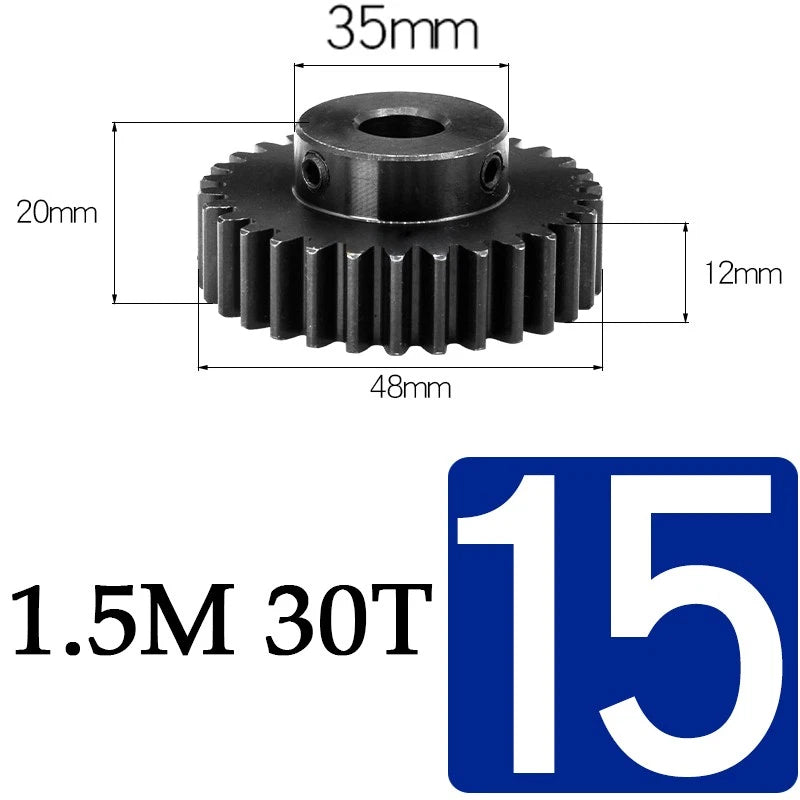 Spur Gears 1.5 Mod Transmission Gear With Step 45#Steel Pinion Motor Gear 30/80T