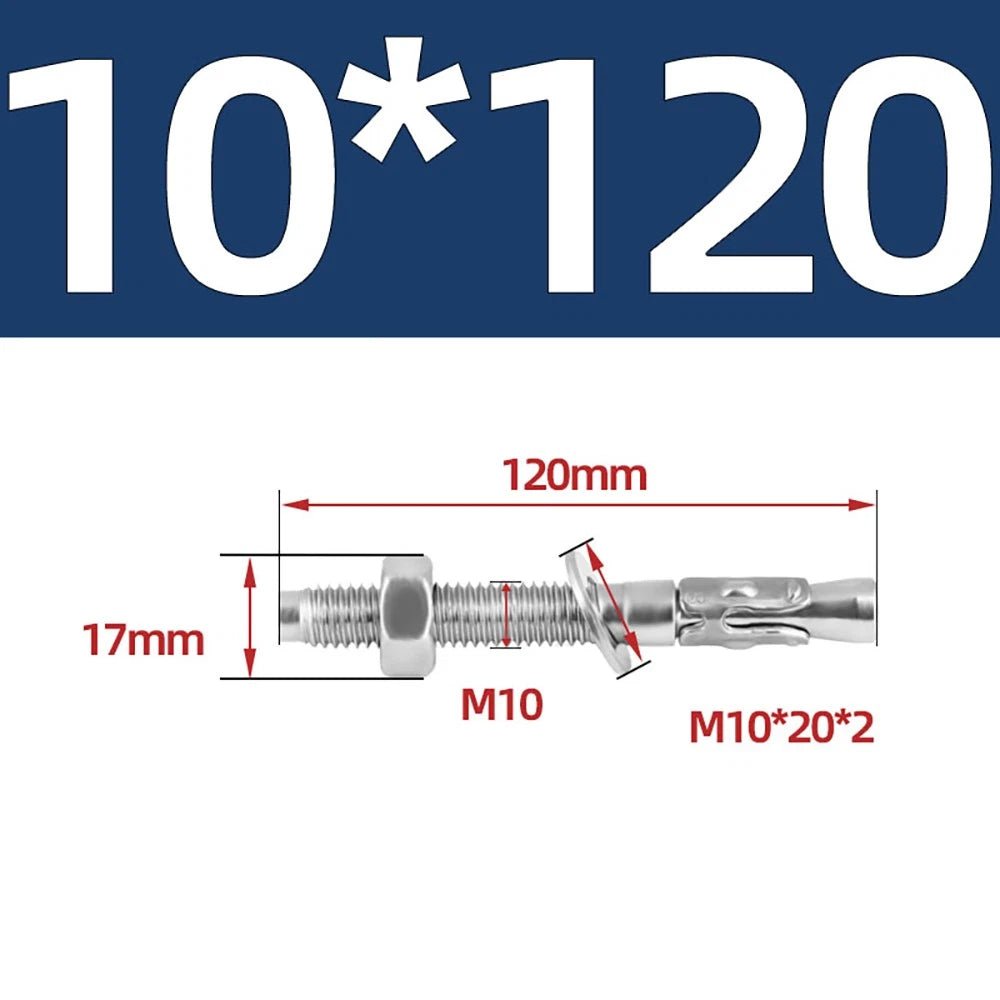 316 Stainless Steel Through Bolts – Wall Expansion Anchor Bolts M6–M16 - HomeDIYer