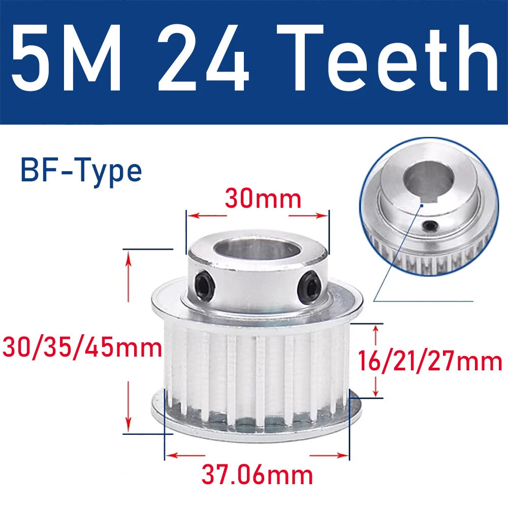 5M 20~26 Teeth Synchronous Wheel Timing Belt Pulley for 15/20/26mm Belt Width