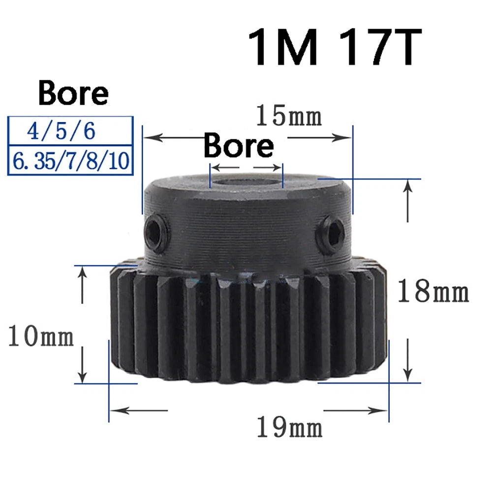 1 Mod 10T-100T Precision Spur Pinion Gear With Step 45# Steel Motor Gear x 1Pcs