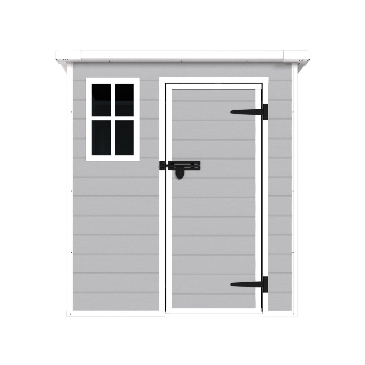 6x6 FT Storage Shed, Waterproof Resin Outdoor Storage Shed with Floor & Window & Lockable Doors and Vents, Tool Shed for Bike, Garden, Backyard,Lawn, All Weather Use, Light Grey - HomeDIYer