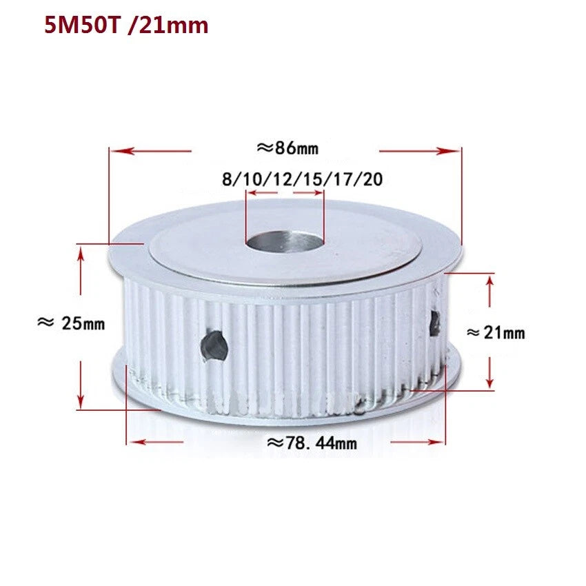 HTD-5M 12-60T Timing Belt Pulley Synchronous Wheel Pitch 5mm Tooth Width 16/21mm