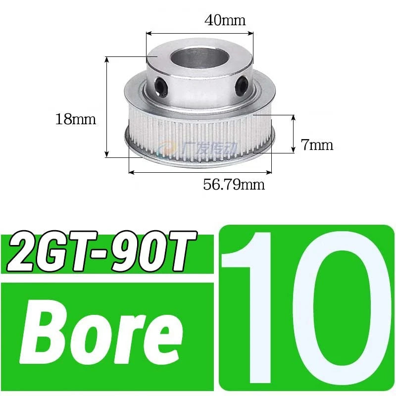 GT2 Timing Belt Pulley 16-100 Teeth 6-10mm Teeth Width Bore 3mm-25mm For 3D