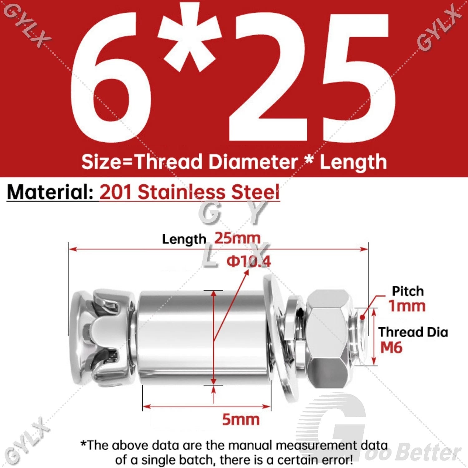 Stainless Steel Expansion Bolts for Marble & Stone — M6 M8 Heavy Duty Anchor Bolts