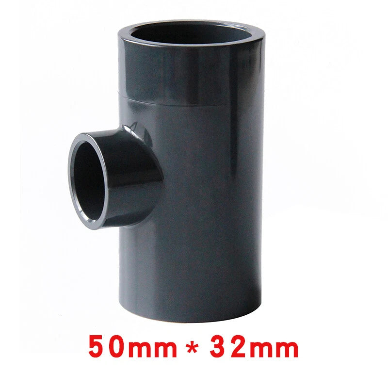 PVC Reducing Tee Pipe & Fittings Solvent Weld Pressure Adapter Connector Black