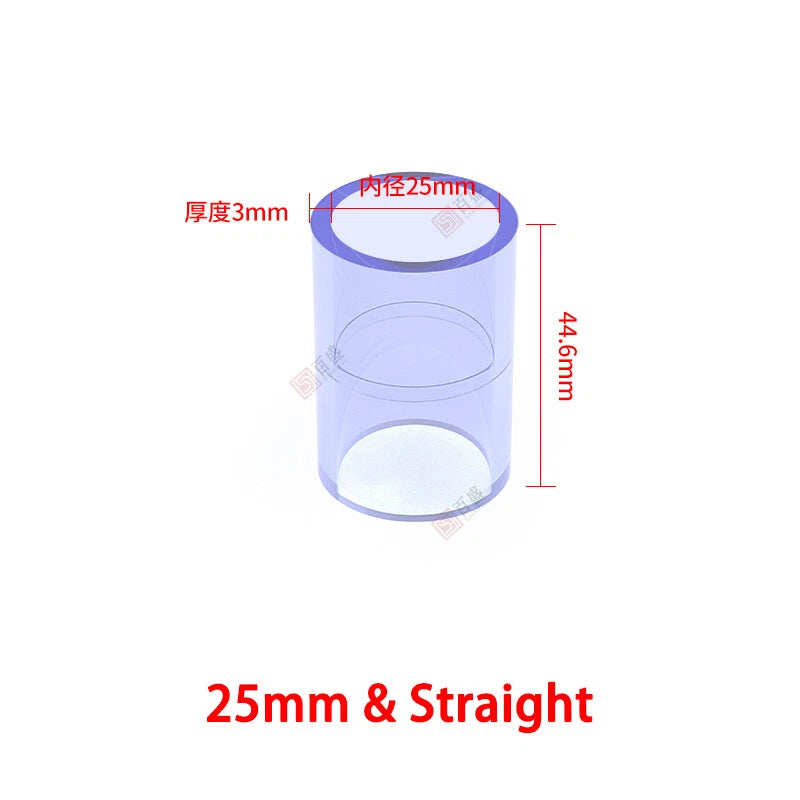 PVC Clear Water Pipe Fittings – Tee, Elbow & Straight Connectors for Fish Tank & Pond (20–50mm)