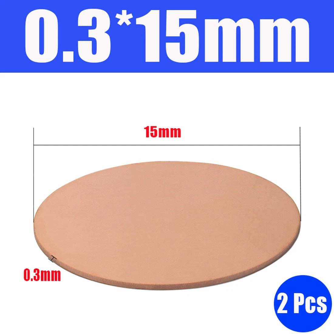 Thick 0.5-1.5mm Solid 99% Pure Copper Blanks Discs Ø 10-300mm Round Plate Metal