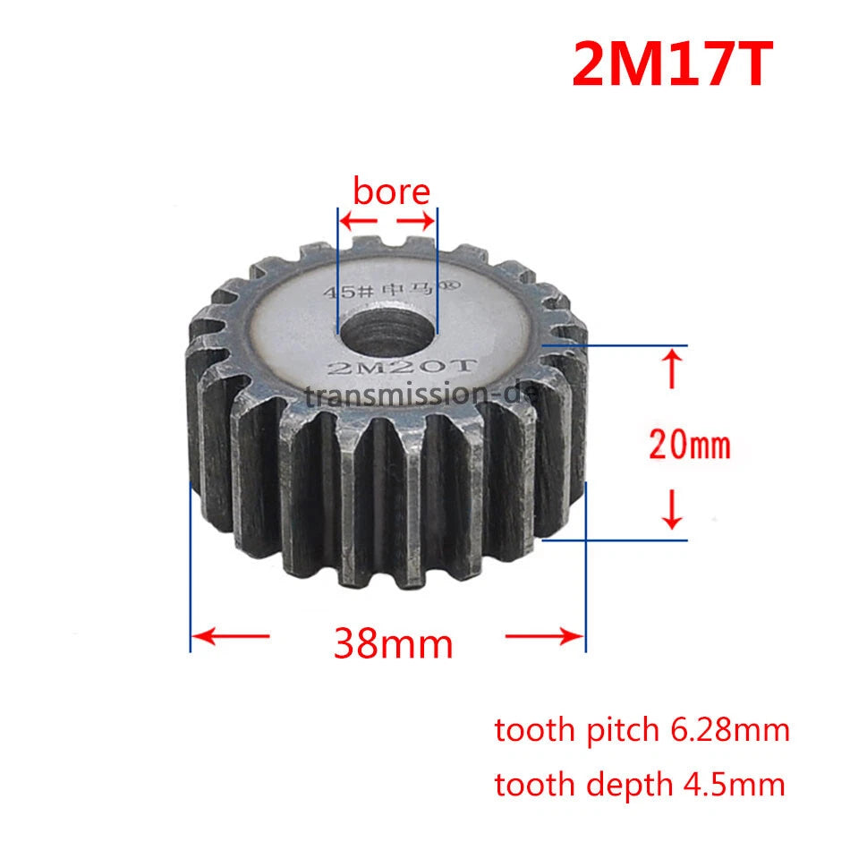 Mod 2/2.5/3/4/5 Spur Gear 10T-63T 45# Steel Pinion Gear Metal Gear Thick 20-40mm