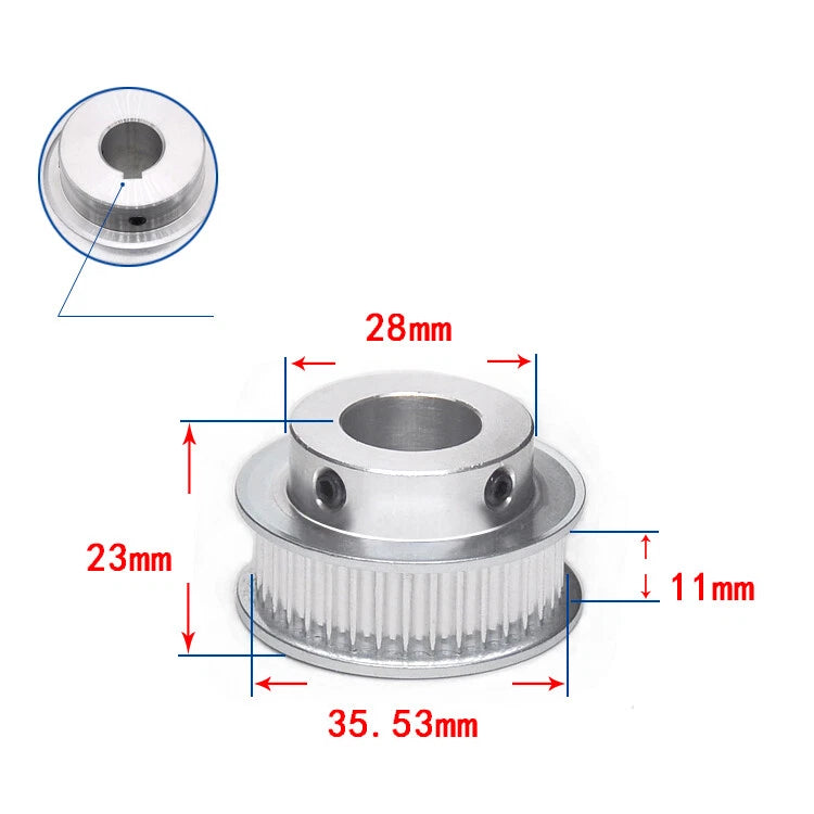 3M Timing Belt Drive Pulley BF-Type 15T-100T Bore 3-25mm For 10mm Width Belt