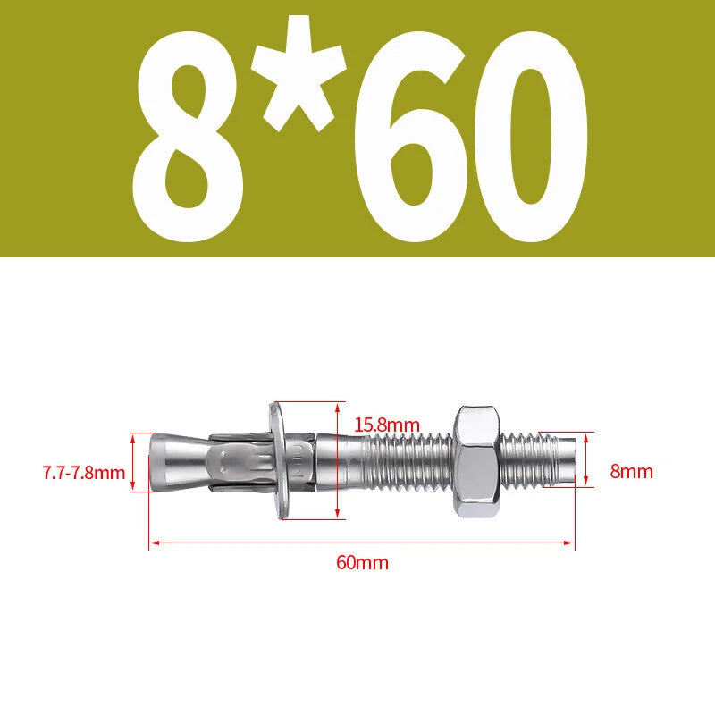 Through Bolts Wall Expansion Anchor Bolts A2 304 A4 316 Stainless Steel